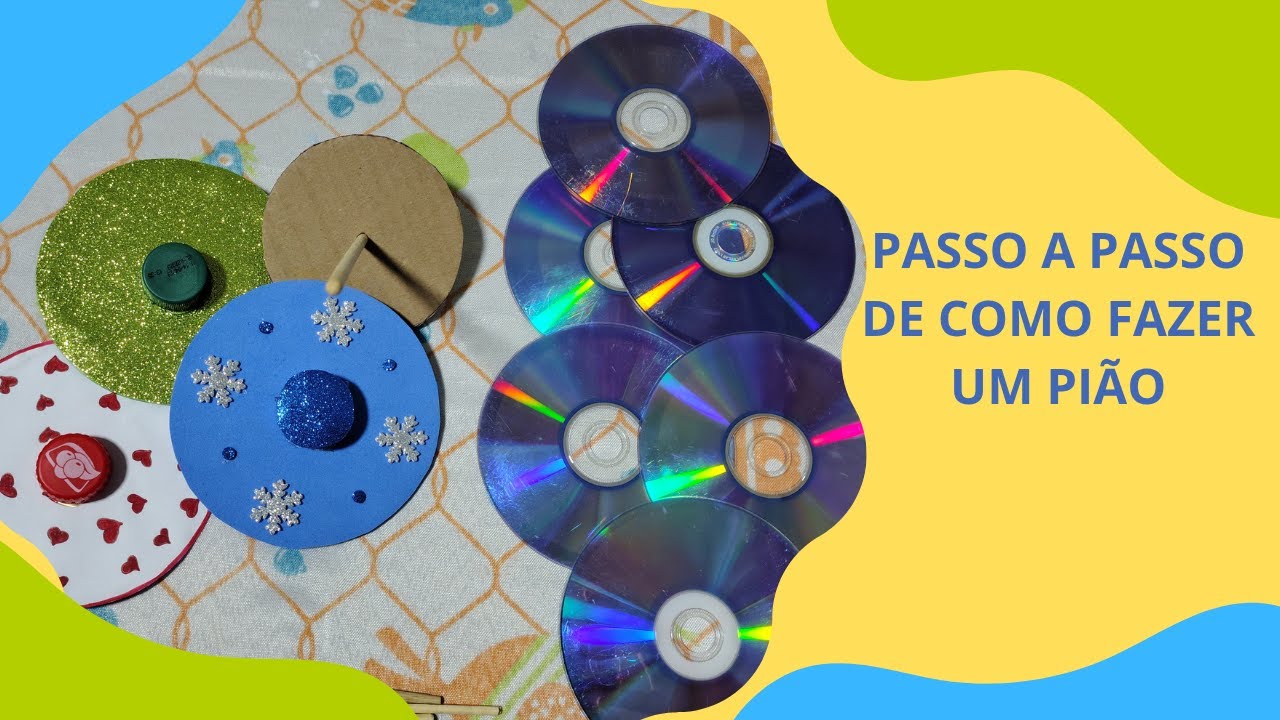 Brinquedo: Pião de CD e Papelão