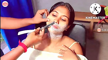 মহিলাদের দাড়ি কাটা দেখুন || Women Razor Face Shaving ||nose hair cutting