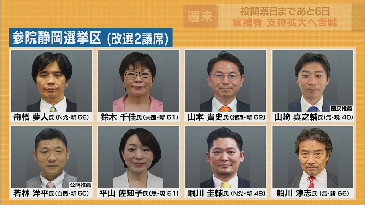【静岡選挙区】8人立候補の激戦 選挙ラストサンデー候補者たちは？ - YouTube