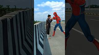 Spider-Man ne bacha liya😱😃#spiderman #funny #shortvideos #youtubeshorts #viralvideos #trendingshort