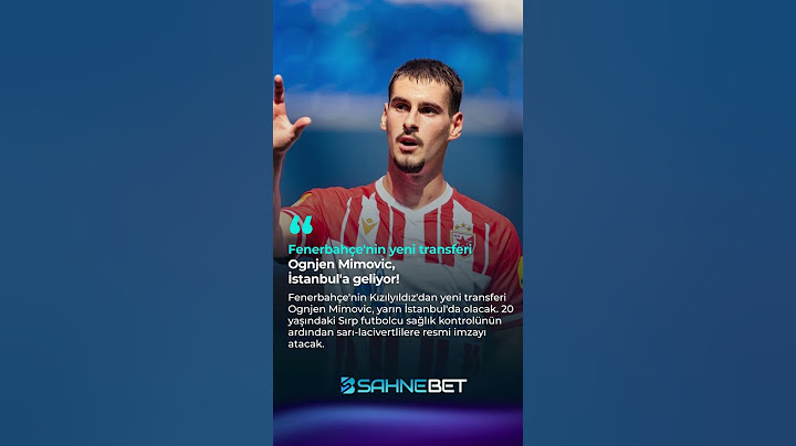 Fenerbahçe'nin yeni transferi Ognjen Mimovic, İstanbul'a geliyor! #fenerbahçe