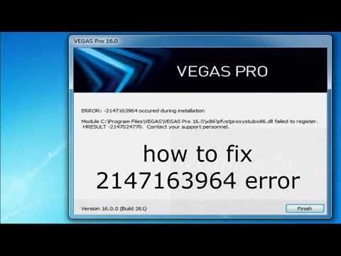 How to solve Error 2147163964 occurred during installation Sony Vegas 2020