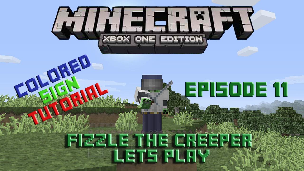 Minecraft Lets Play ( Xbox One ) Ep 11: Monster Cave and a quick Tutorial on colored Signs