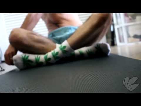 Stretching in Weed Socks