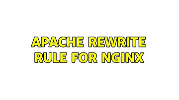 Apache rewrite rule for nginx