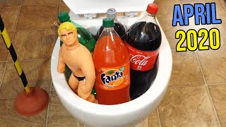 Experiment: Will it Flush Compilation April 2020 - Stretch Armstrong, Coca Cola, Bath Bomb and more!