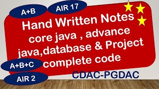 important notes of java,advance java, database notes , project repository for cdac pgdac
