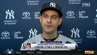 Aaron Boone following the Yankees extra innings win