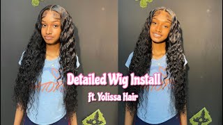 Come to my Hair Appointment with me | Detailed 24 inch 13x4 Water wave WIG Install| Ft. Yolissa hair