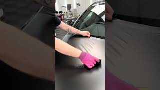 AMG C43 bonnet wrap in 3M Satin Black 💨⚫️👊 #carwrapping