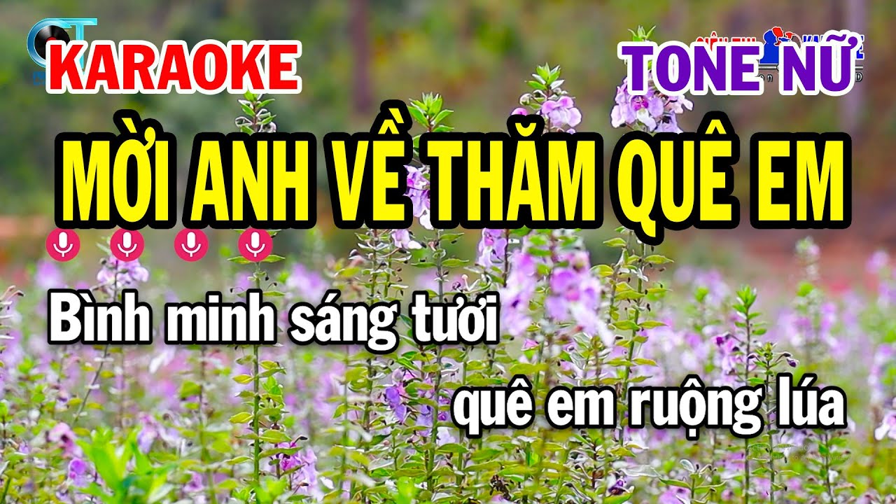 Karaoke Mời Anh Về Thăm Quê Em Tone Nữ ( Bm ) Nhạc Sống Siêu Thị