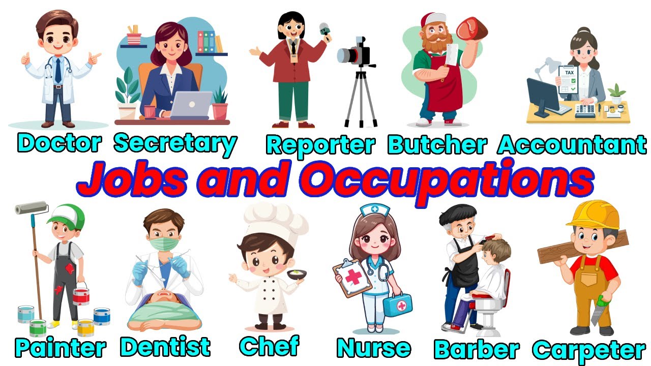 Professions Video Jobs and Occupations Vocabulary in English | English Interview Words ...
