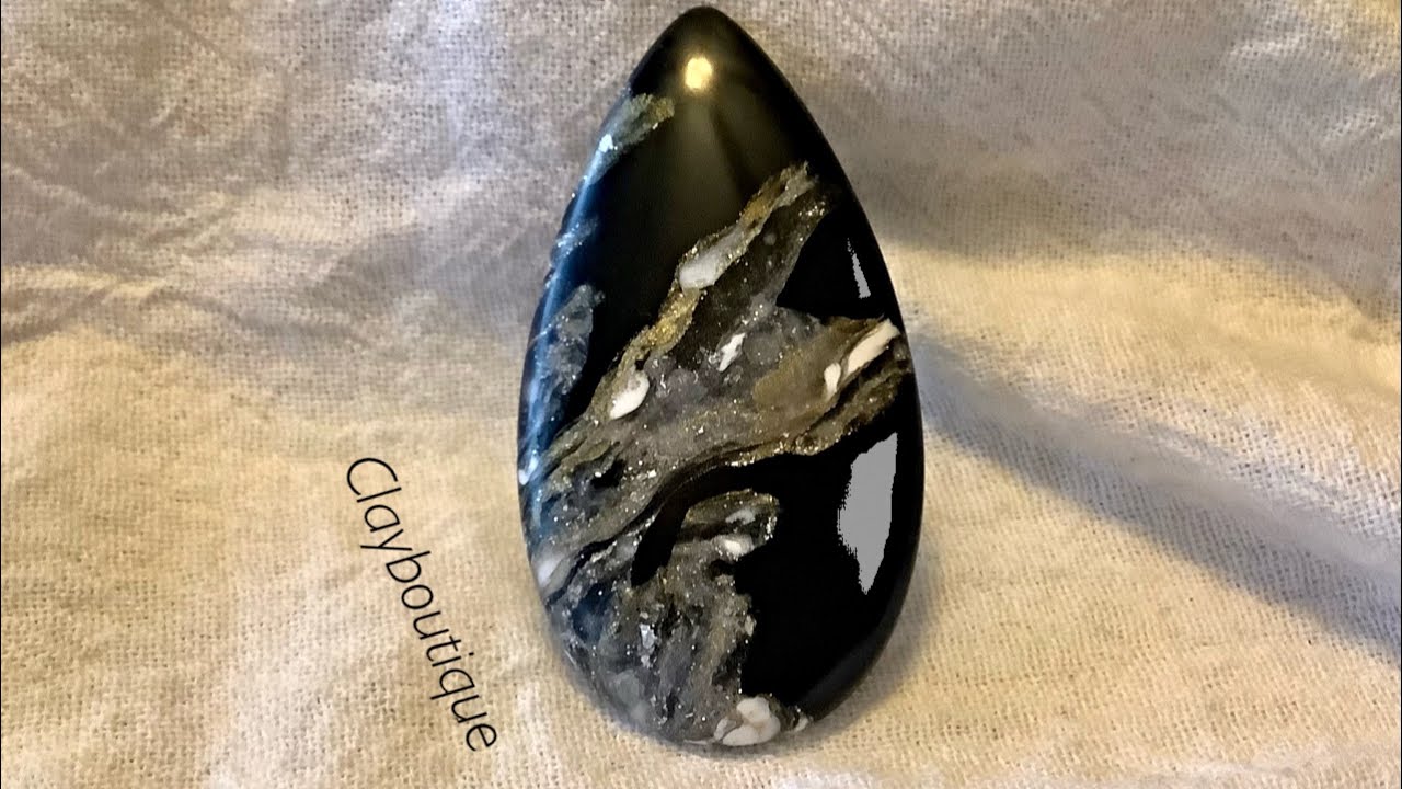 Polymer Clay Faux Petrified Wood Palm Stone