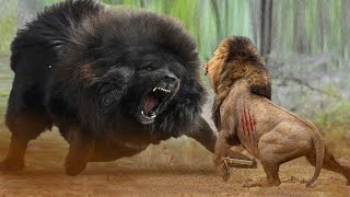 Lion Vs Tibetan Mastiff Video  Tibetan Mastiff Vs Lion In a Real Fight  PITDOG