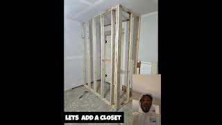 Framing a closet -Subscribe #painting #diy #realestate #shorts #support #construction