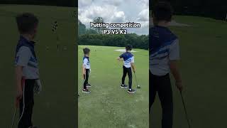 Putting competition between 8 years old and 6 years old boys #putting #golf