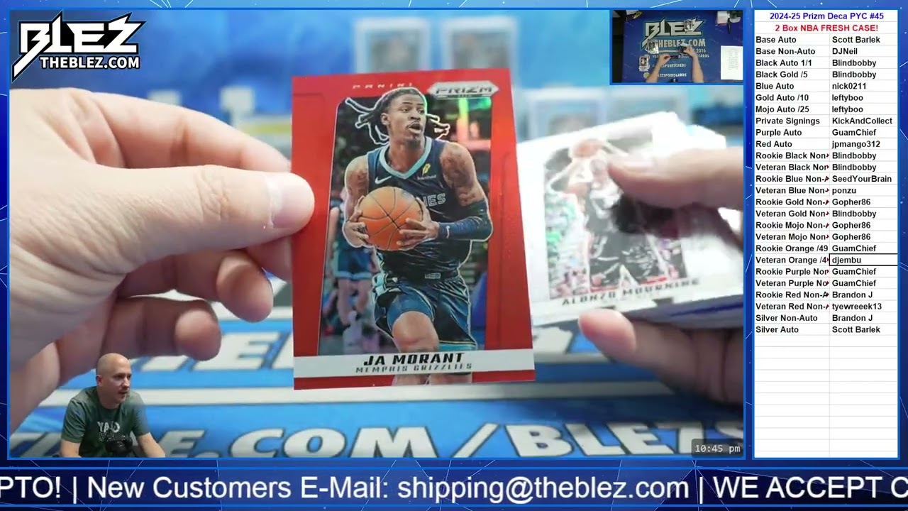 2024-2025 Panini Prizm Deca Hobby 2 Box BREAK #45 Выберите свой цвет