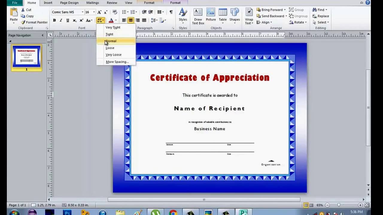 Microsoft Word Certificate Of Appreciation Template from i.ytimg.com