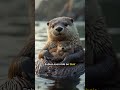 Sea otters hold hands to sleep 😱 #AnimalFacts #SeaOtters #Nature Babies also float on mom's ches...
