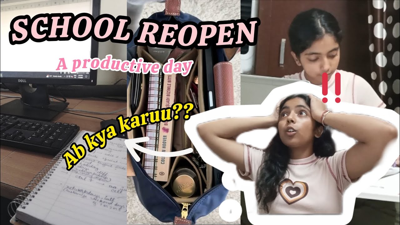 SCHOOL REOPENING- A Productive Vlog🤍 Class 11 back to school chaos✨ Bag Packing, Fun, Stressful life
