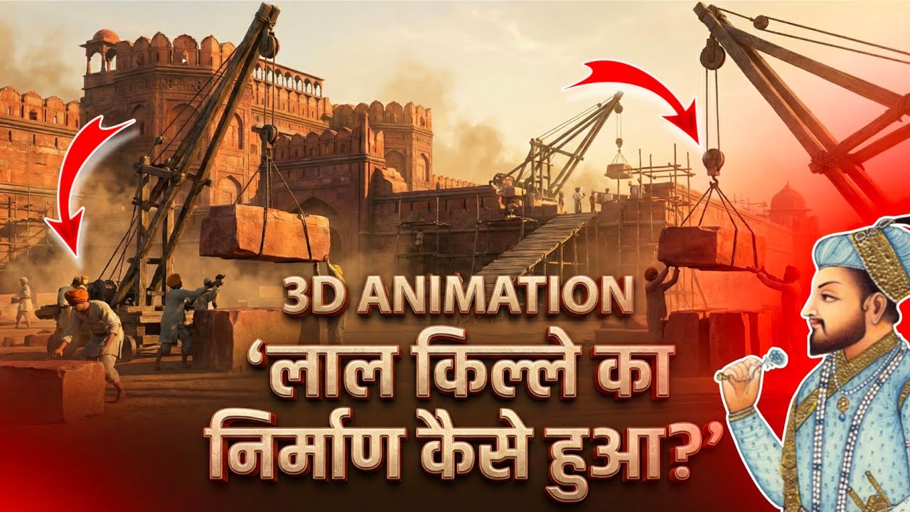RED FORT Ka Nirman..! 🔥Delhi History (in Hindi) | 3D ANIMATION