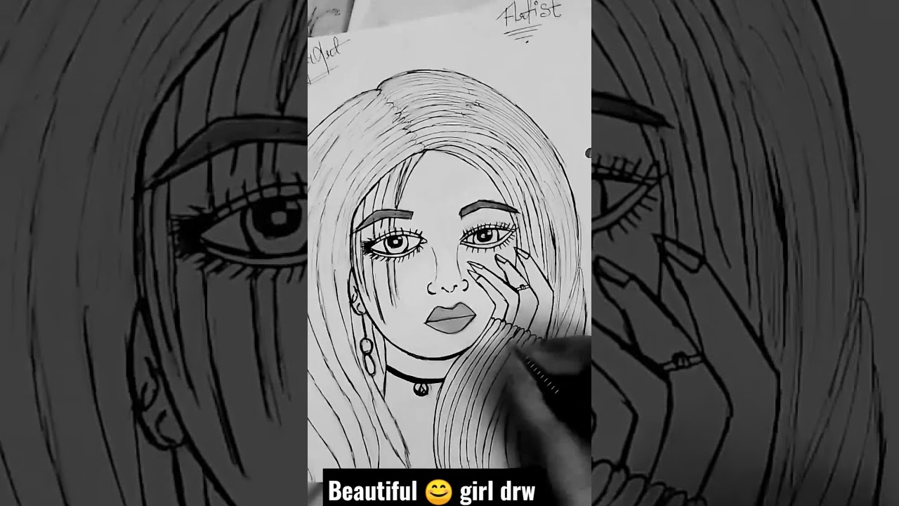 beautiful girl drawing kiya hai meine kaisa laga app sab ko comment