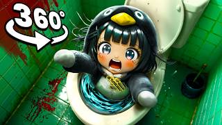 GuguGaga Penguin Flushed down the toilet | Big Mistake, She Wants You Dead! (Scary VR 360° 4K Video)
