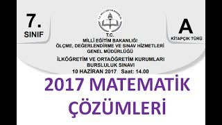 2017 DPY 7. SINIF MATEMATİK SORULARI ÇÖZÜMLERİ