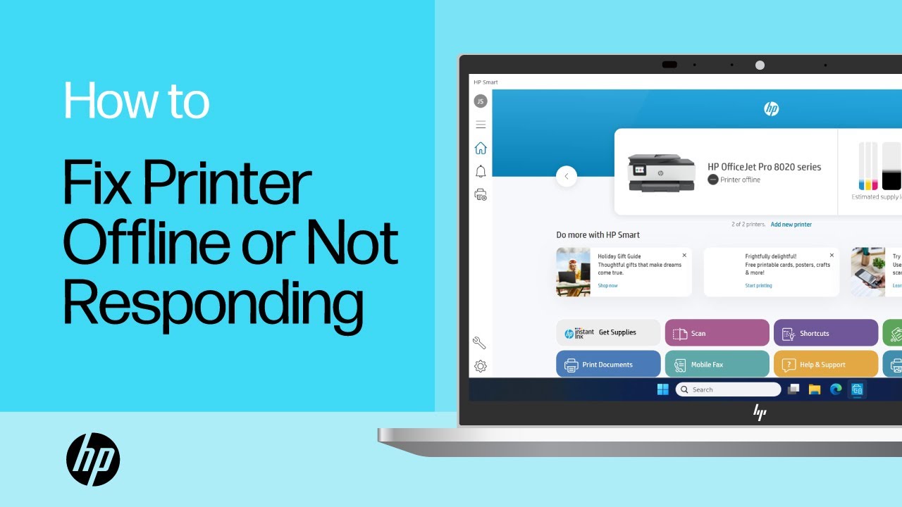 How to fix an HP printer that is offline or not responding from a Windows computer