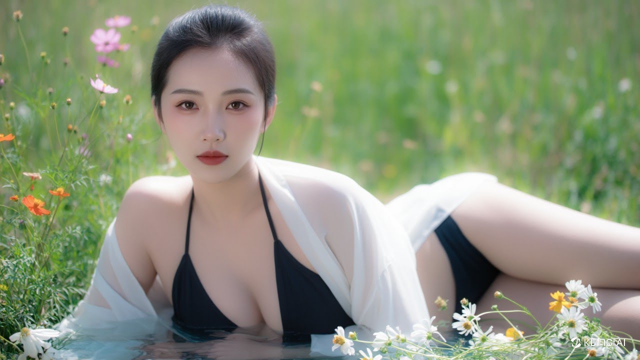 Wildflowers & Guitar – Hot Girl in a Dreamy Moment