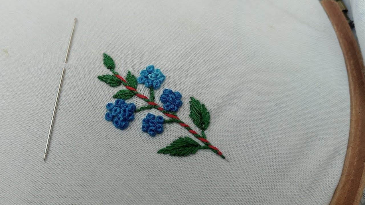 Beautiful flower embroidery|How to make flower on cloth with thread |Thread embroidery 