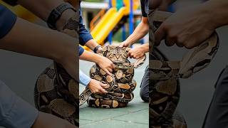 Cat vs Snake:Close Call as Hero Passerby Saves the Day! #animals #cat #snake #shorts #python #rescue