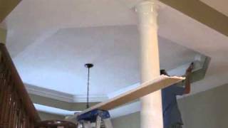 Toronto cornice Crown Molding Trimwork Installation on a coffered ceiling.avi