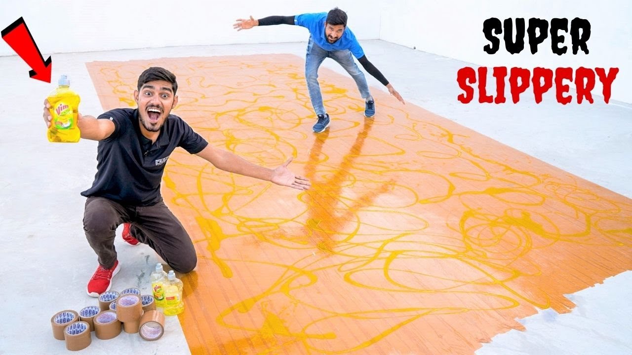 Super Slippery Surface With Tape  Soap😱 | सबसे ज्यादा फिसलन भरी सतह | Extremely Slippery