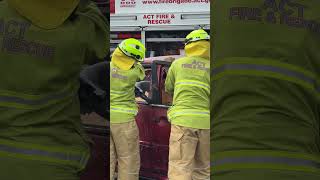 Vehicle extraction demonstration by ACT firefighters Vehicle extraction demonstration by ACT firefighters