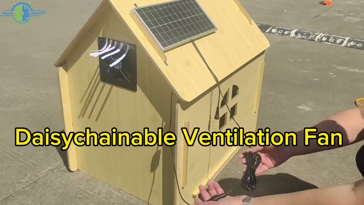 Daisy-Chainable Solar Ventilation Fan - The Perfect Cooling Solution for Pet Houses!