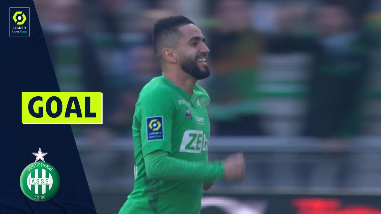 Goal Ryad BOUDEBOUZ (4' - ASSE) AS SAINT-ÉTIENNE - RC STRASBOURG ALSACE (2-2) 21/22