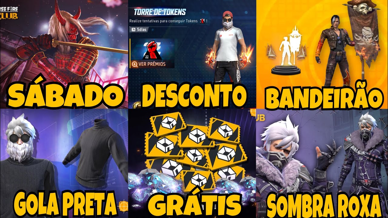 Camisa gola alta Free Fire e emote da bandeira de volta, saiba mais - Free  Fire Club