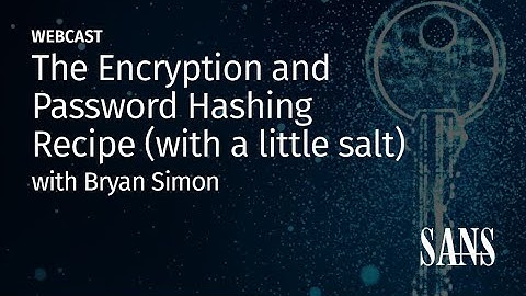 The Encryption and Password Hashing Recipe (with a little salt)