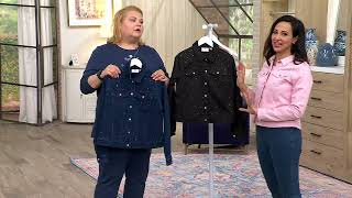 Quacker Factory Sparkle and Shine Denim Jeanne Jacket on QVC