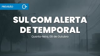 Chuva Forte e Risco de Temporais no Sul e Ar Seco em Alerta no Brasil | Previsão do Tempo 08/10/2025