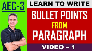 Writing Bullet Points from Paragraph: Learn in 10 minutes PART 1 #englishvocabulary  AEC-3