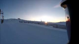 Family skiing in Trysil, Norway. New year 2014/2015