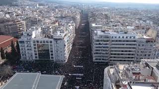 Κατάμεστη η Θεσσαλονίκη στη συγκέντρωση για τα Τέμπη (by Giannis Chatzimpetelis)