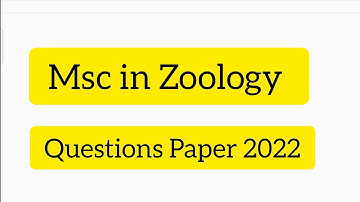 Msc in Zoology Question Paper 2022 ll RGUCET 2023 ll Answer key ll CUET Zoology Question Paper
