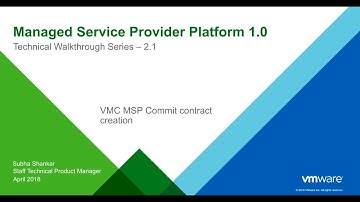 VMC MSP Commit Contract Demonstration