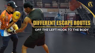 Different Escape Routes off the left hook to the body | Pro boxing Secrets