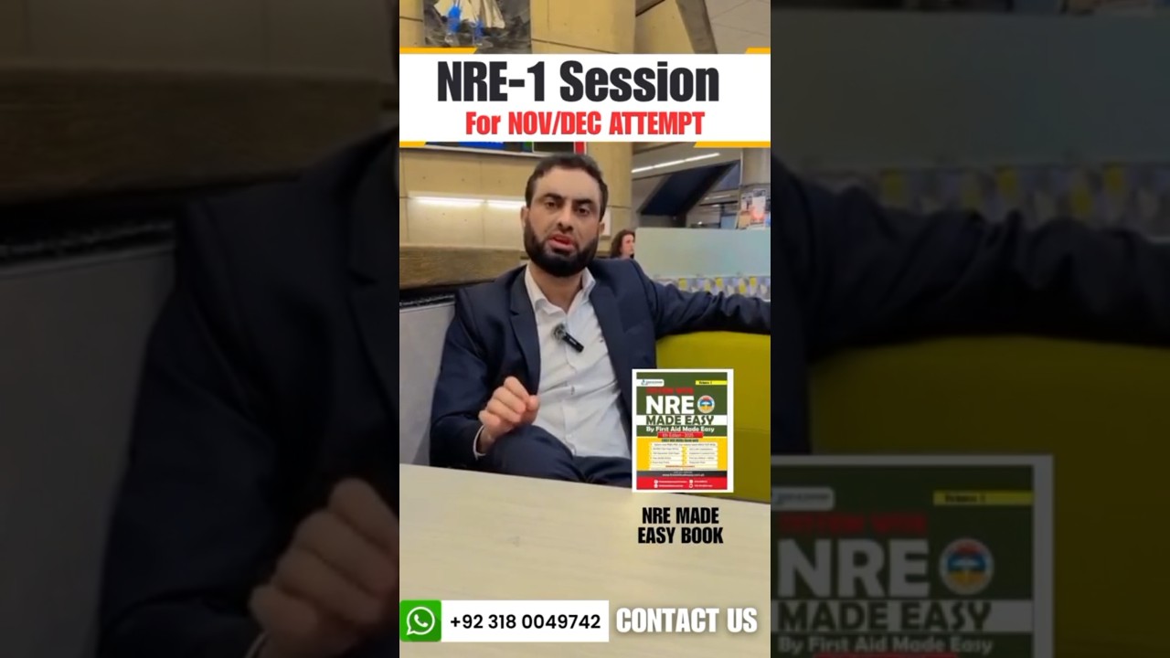 NRE-1 November/December Attempt 2025 Exam Preparation by First Aid Made Easy platform |Dr Hafiz Atif