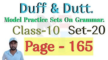 Model Practice Sets On Grammar Solved. | Duff & Dutt 2024 Model Grammar Set 20 Solution.@NipakNag