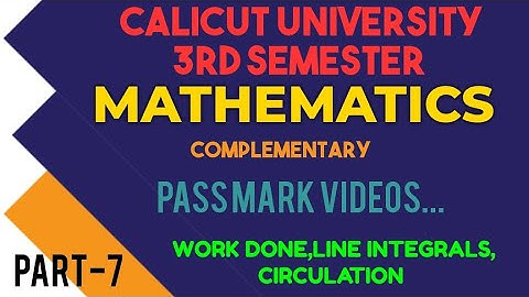 mathematics/3rd semester/pass mark/part-7/Calicut University #mathematics